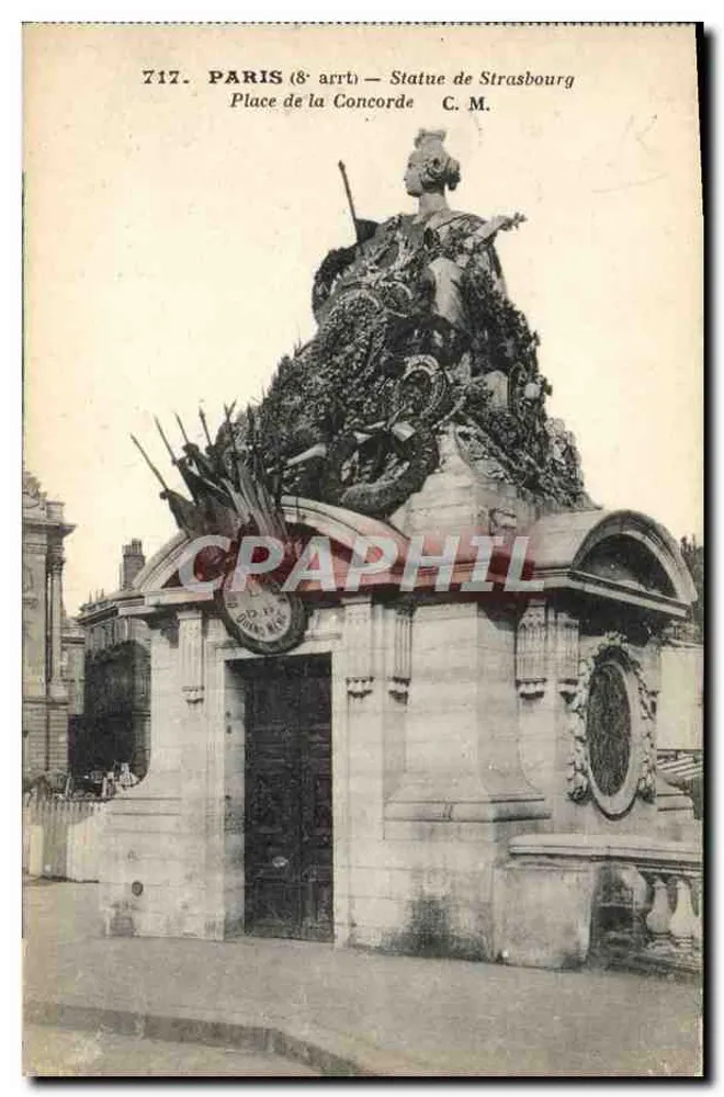 Paris (8º arrt) — Estátua de Strasbourg — C. M. - Frente