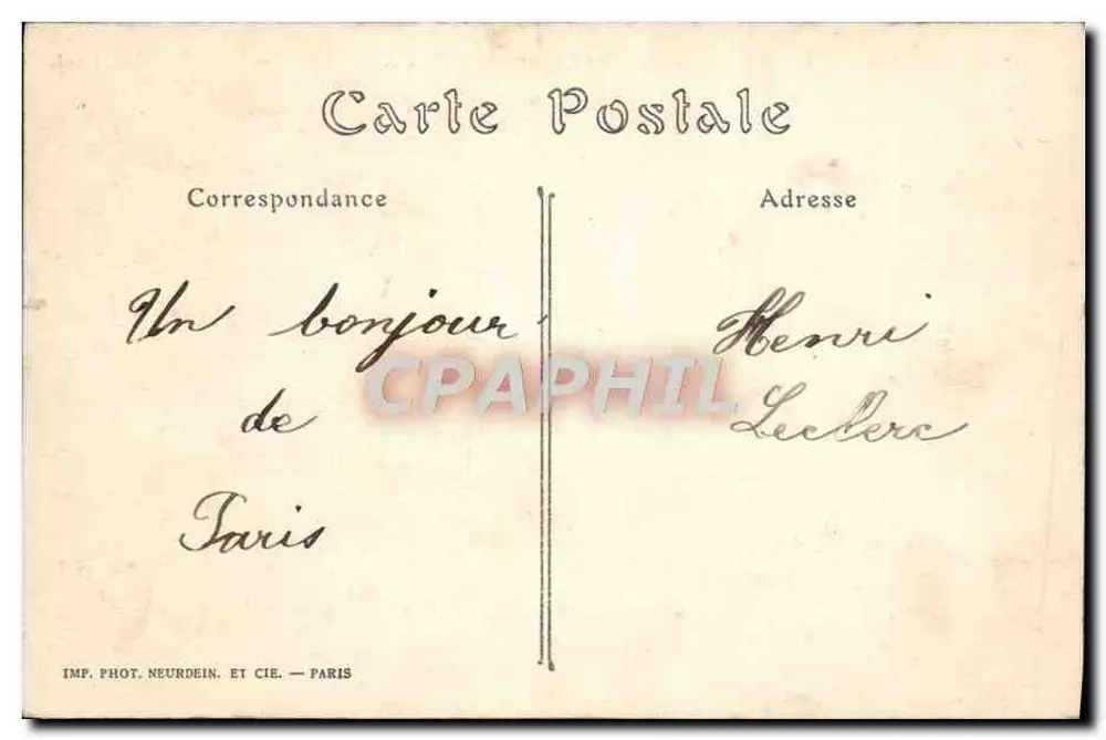 Paris — O Ponte Alexandre-III — ND. Fot. n°218 - Verso