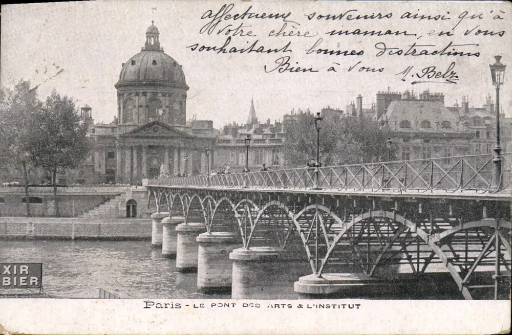 Paris - O Ponte dos Artes & a Instituição — editor XIR BIER, número de série não visível - Frente