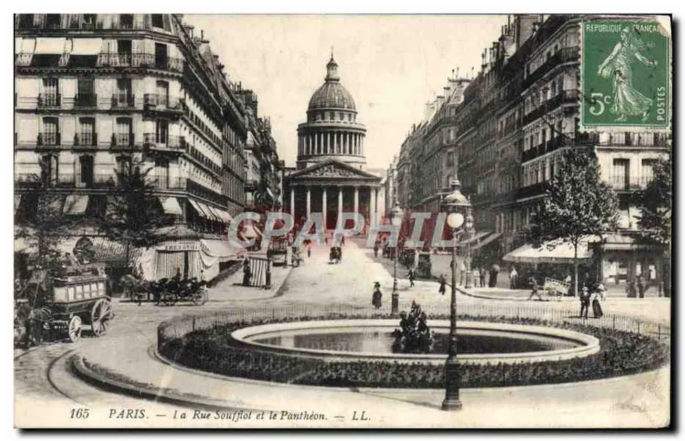 Paris — Ansicht der Rue Soufflot und des Panthéon — LL. — n°165 - Vorderseite