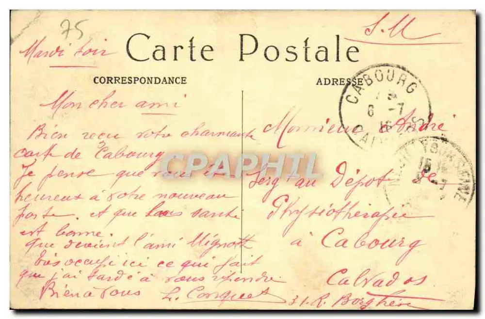 PARIS — Boulevard des Italiens — M. J. — n° 542 - Verso