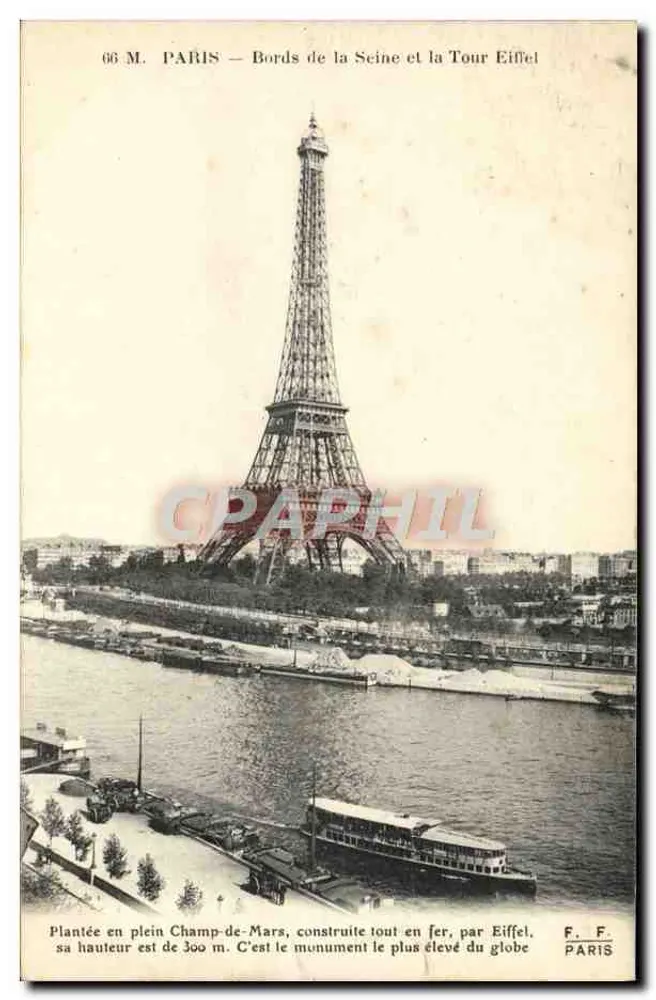 Paris — Ufer der Seine und der Eiffelturm — F. Fleury, Paris - Vorderseite