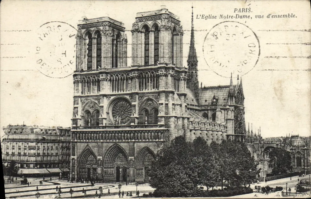 Paris — A Igreja de Nossa Senhora de Paris, vista geral — IMP. PHOT. NEURDEIN ET CIE, Paris - Frente