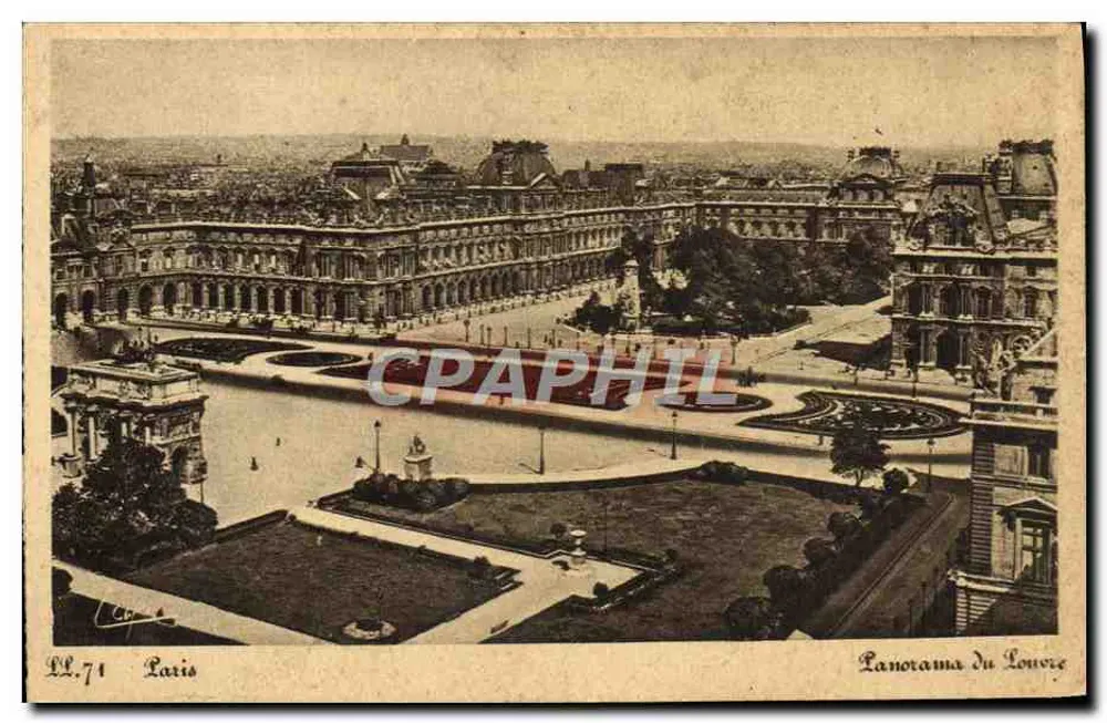 Panorama do Louvre — Paris — Cie des Arts Photographiques, Strasbourg - Frente