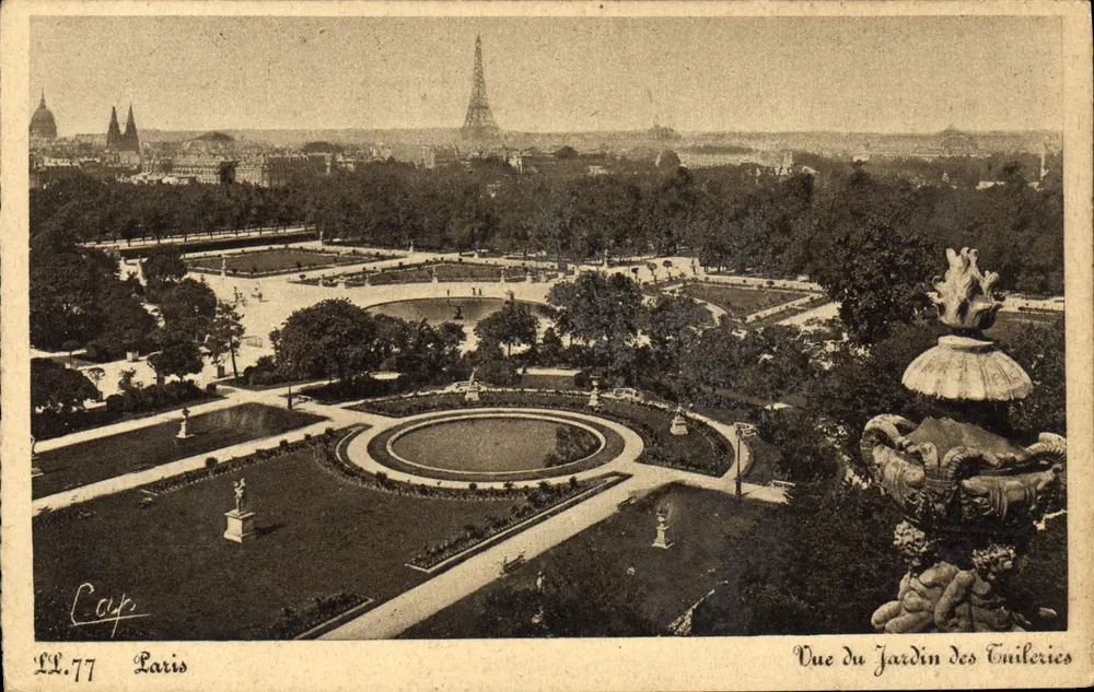 Ansicht des Tuileries-Gartens — Paris — Verlag Cie des Arts Photomécaniques - Straßburg - Vorderseite
