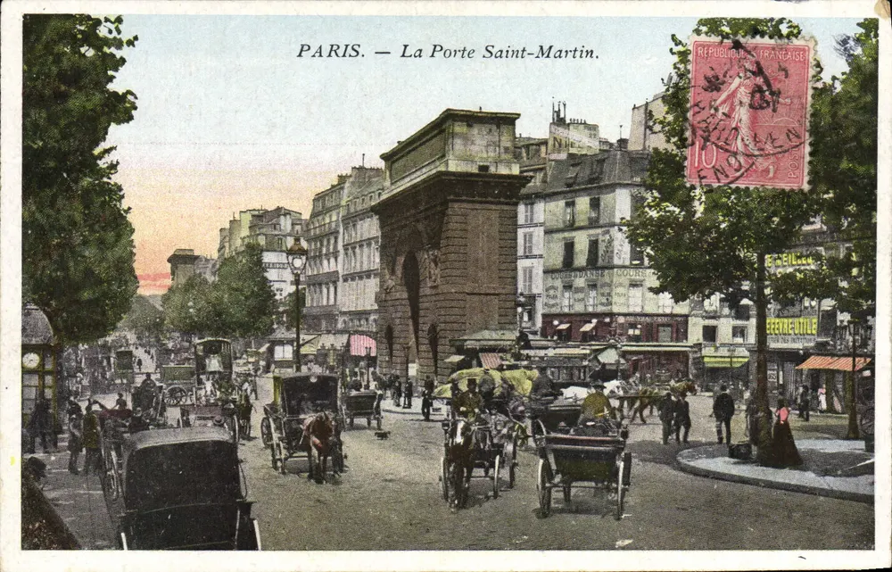 PARIS — A Porta Saint-Martin — Editor não visível, número de série não legível - Frente