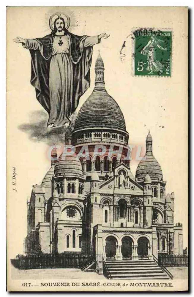 Sacré-Cœur von Montmartre — J. H. Dégondé — n° 017 - Vorderseite
