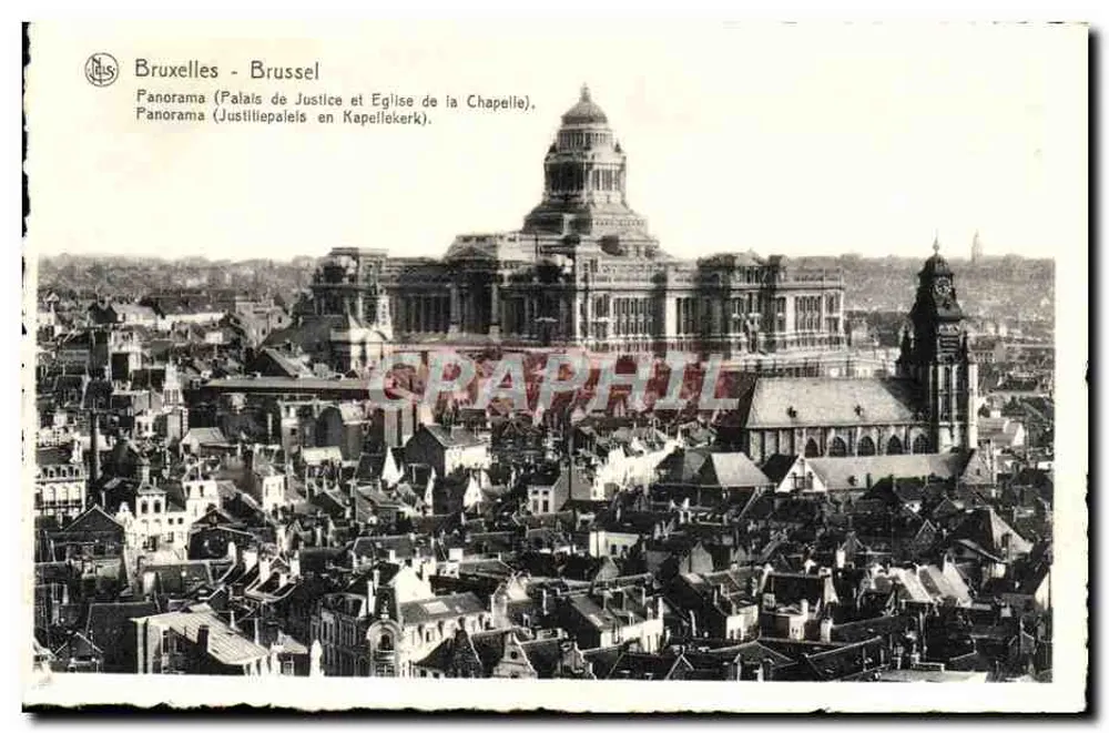 Brüssel - Brüssel - Panorama (Justizpalast und Kirche der Kapelle) - Vorderseite
