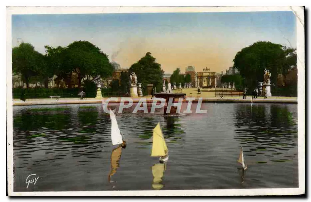 Bassin des Tuileries — Blick auf den Bassin mit Segelbooten — Verlag Guy - Vorderseite