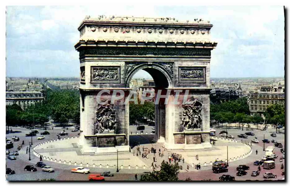 Paris - O Arco do Triunfo — vista aérea — GraphiL - Frente