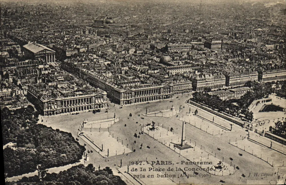Paris — Panorama der Place de la Concorde — aus einem Ballon aufgenommen (Höhe 650m) — J. H. Déposé - Vorderseite