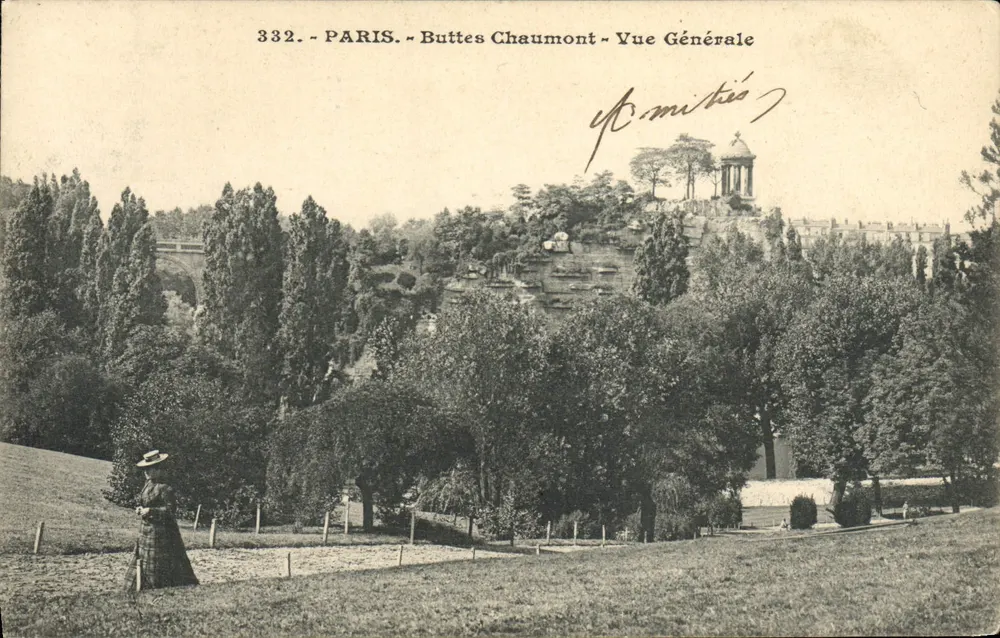 Paris - Buttes Chaumont - Vista Geral — editor anônimo, n° 332 - Frente