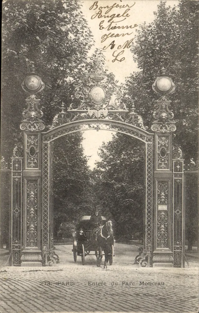 Entrata al Parco Monceau — Parigi — editore anonimo, n° 273 - Recto