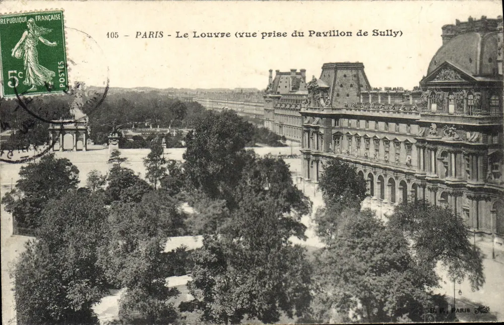 PARIS - Der Louvre (Ansicht vom Pavillon de Sully) — Verlag J. P. Paris, n° 405 - Vorderseite