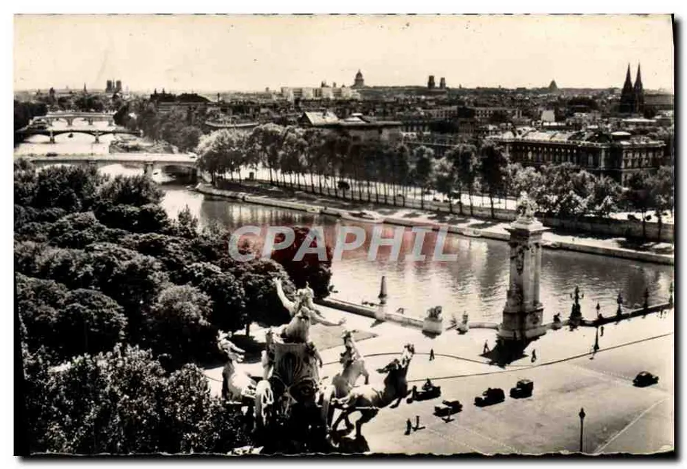 Paris — Perspectiva sobre os Pontes da Sena — Editions du Globe - Frente