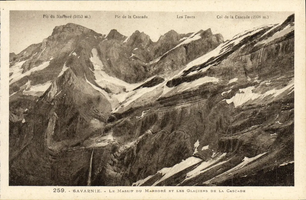 Marboré-Massiv und die Gletscher der Cascade — Gavarnie — Verlag Labouche Frères, Toulouse, Nr. 259 - Vorderseite