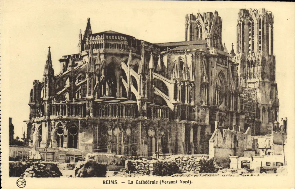 Reims — A Catedral (Lado Norte) — Edições Artísticas OR, Reims - Frente