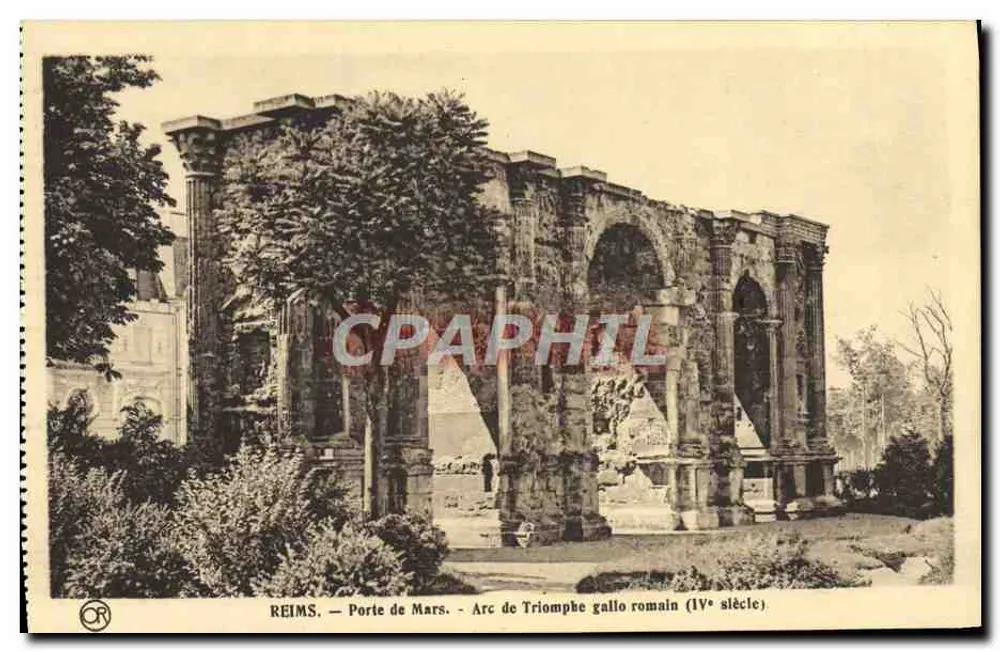 Reims — Porta de Marte — Arco do Triunfo galo-romano (século IV) - Frente
