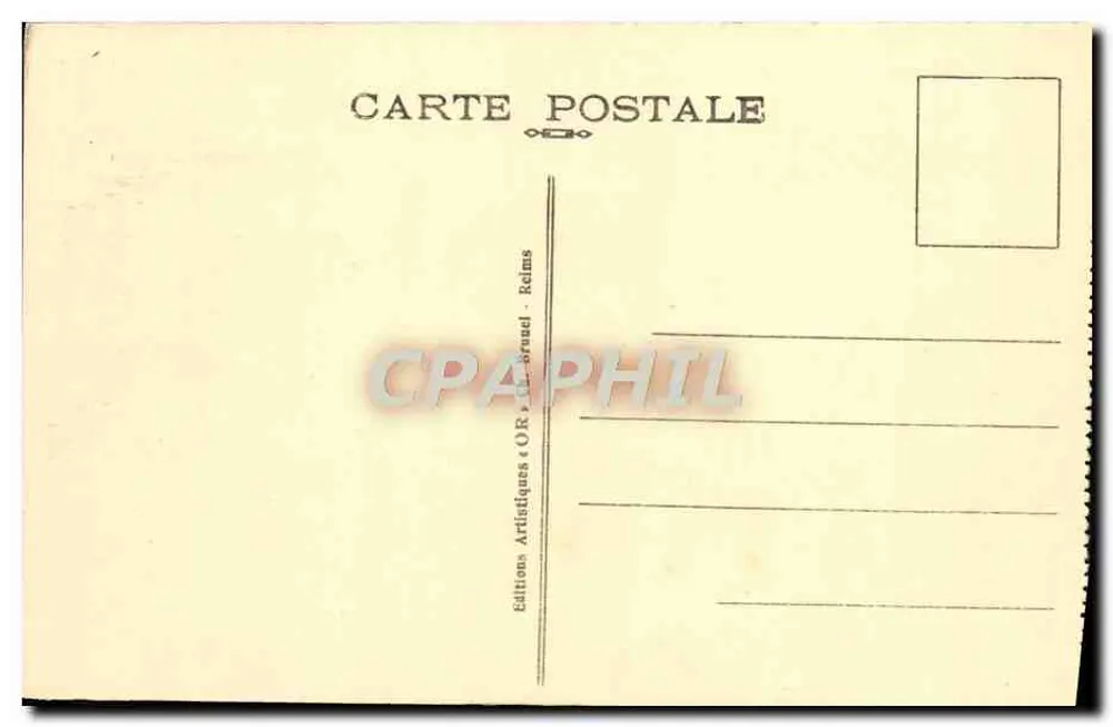 Reims — Die Kathedrale nach dem Bombenangriff - 1919. — Éditions Artistiques OR Bruald, Reims - Rückseite