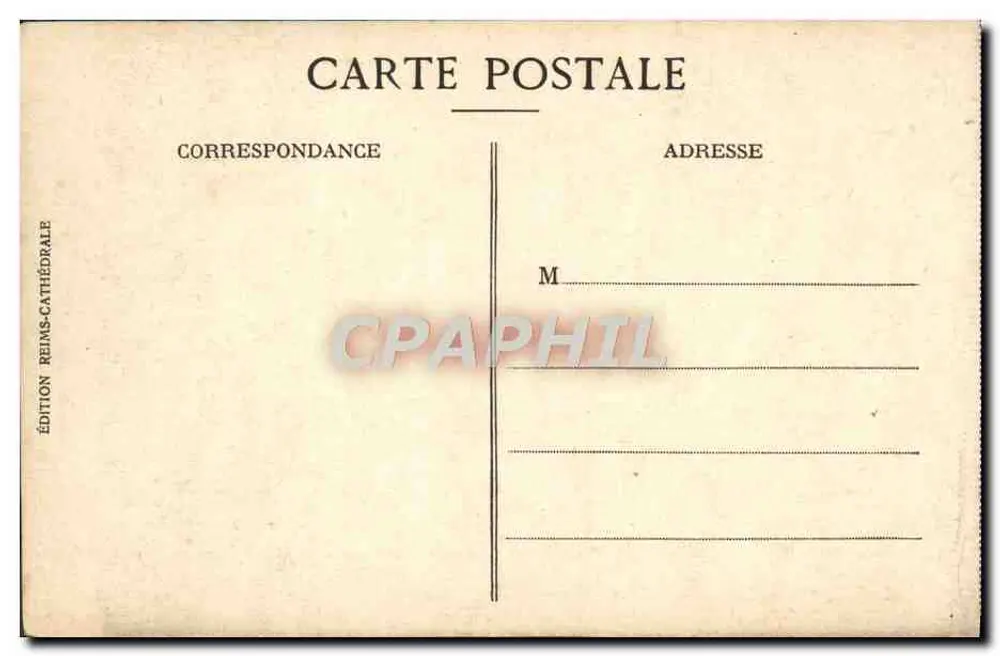 Reims — Innenansicht der Kathedrale vor dem Krieg — Edition Reims-Cathédrale - Rückseite