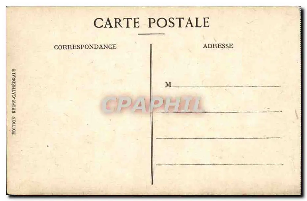 Reims — Innenansicht der Kathedrale nach dem Krieg — Edition Reims-Kathedrale - Rückseite