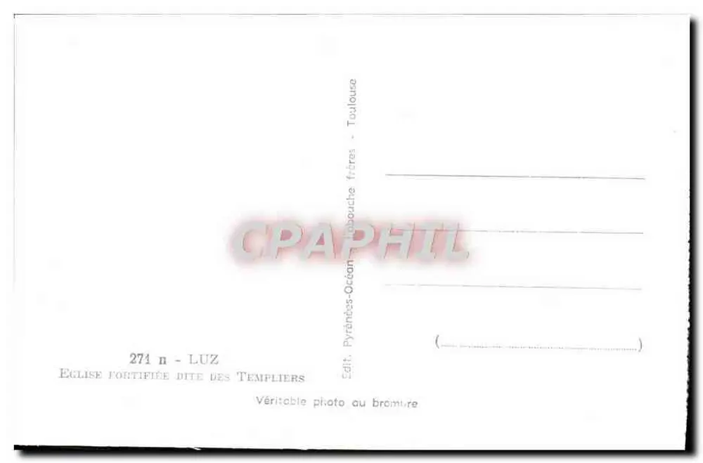 Verstärkte Kirche genannt der Templer — Luz — Verlag Pyrénées-Océan - Rückseite
