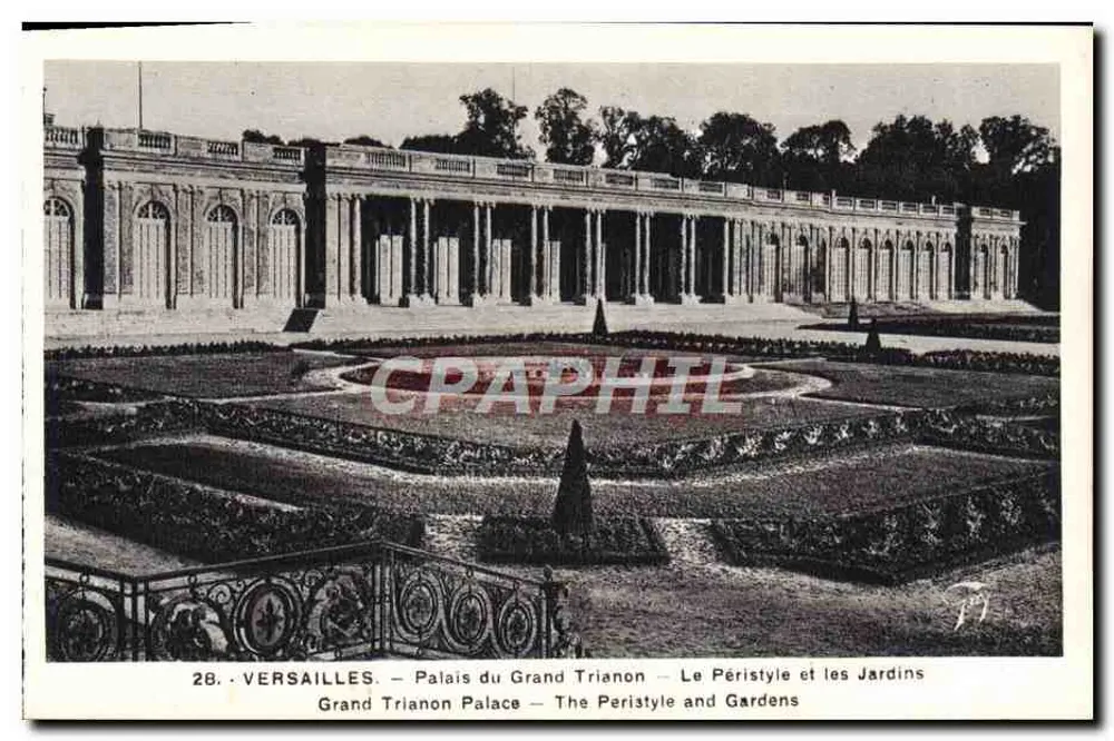 Versailles — Palast des Grand Trianon — Der Peristyl und die Gärten - Vorderseite