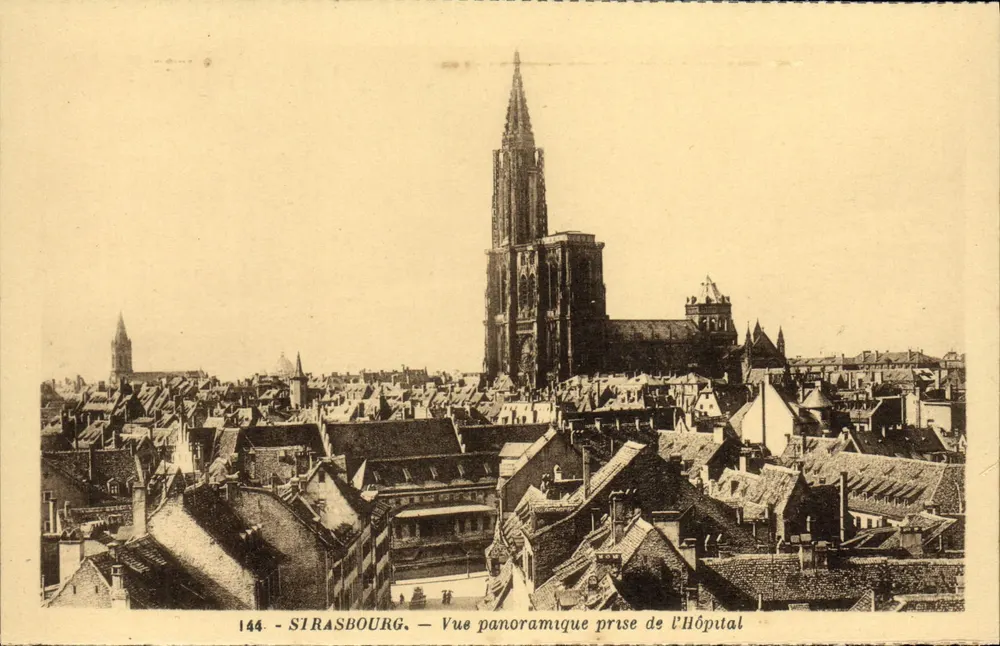 Strasbourg — Panoramablick vom Krankenhaus aus — Cartes La Cigogne - Vorderseite