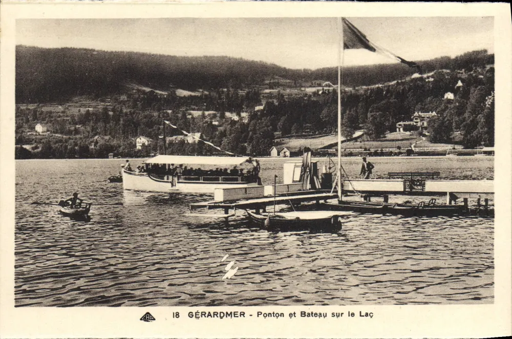 GÉRARDMER - Ponton und Boot auf dem See — Antike Ansichtskarte n°18, Verleger C° des Arts Photomécaniques - Vorderseite