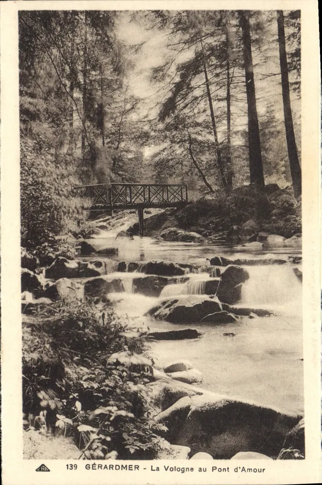 GÉRARDMER - Vista de la Vologne en el Pont d'Amour — editor, n.º 139 - Anverso