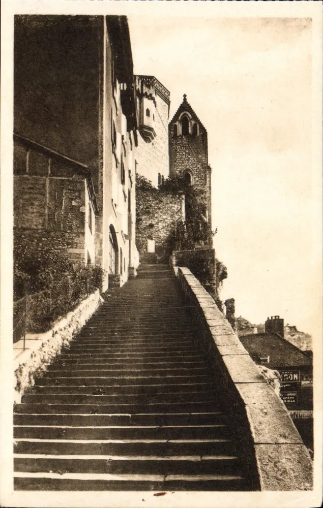 Rocamadour — Großer Treppenaufgang zum Heiligtum (216 Stufen) — C.M. des Arts Photomécaniques, Paris - Vorderseite