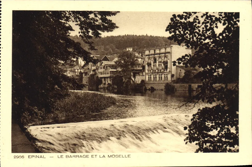 Epinal — O dique e a Mosela — Editor Braun & Cie, n° 2956 - Frente