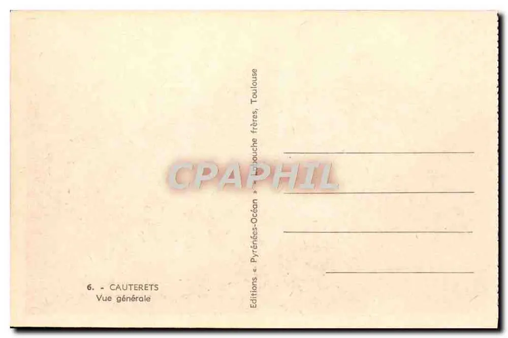 Cauterets — Visão geral — Edições «Pyrénées-Océan» - Verso