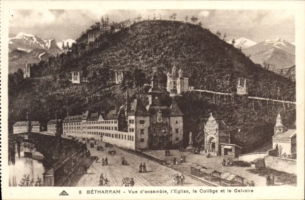 Bétharram - Übersicht, die Kirche, das Kollegium und das Calvary - Vorderseite