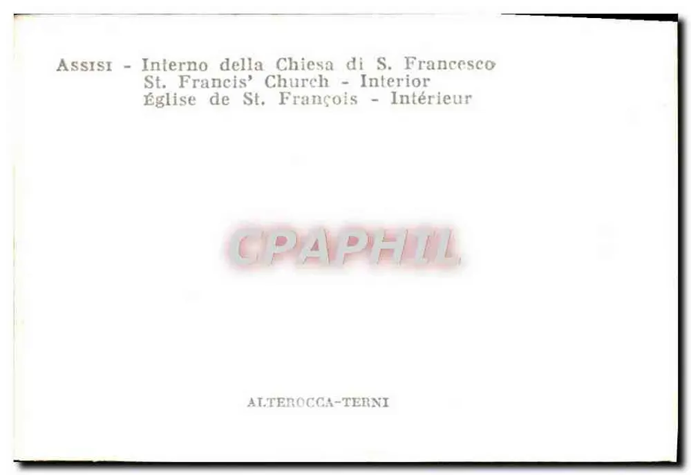 Assisi - Interior da Igreja de São Francisco — editor ALTEROCCA-TERNI - Verso