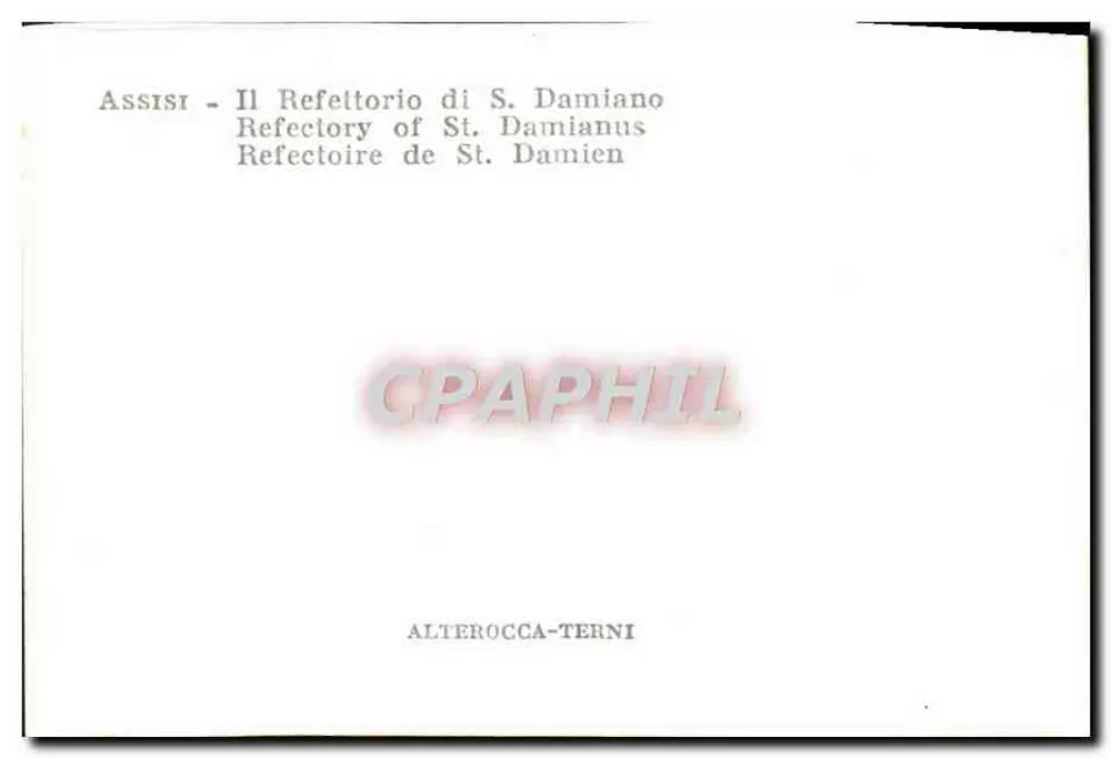 Assisi - O refectório de São Damaso — ALTEROCCA-TERNI - Verso