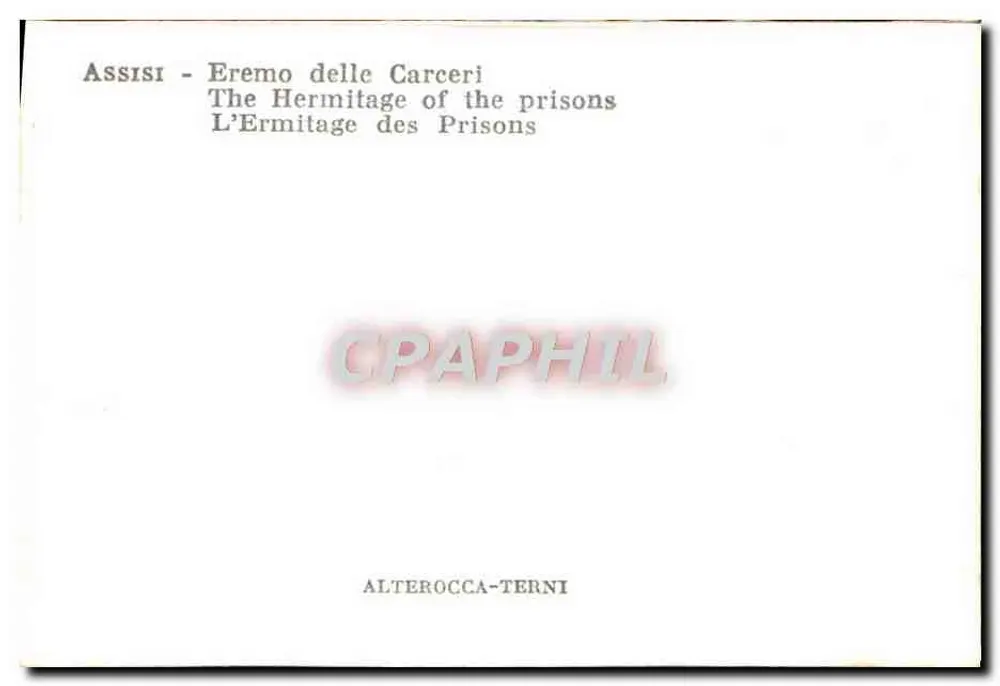 Assisi - Ermitério dos Carceri — ALTEROCCA-TERNI - Verso
