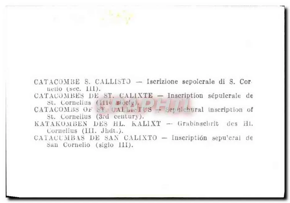 Inscrição sepulcral de São Cornélio — Catacumbas de São Calixto — Século III - Verso