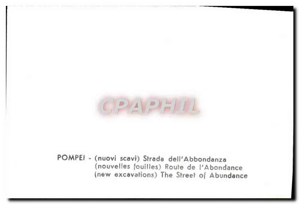 Pompéia — novas escavações — Estrada da Abundância - Verso