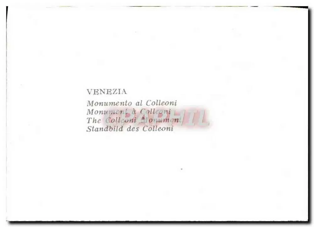 Monumento ao Colleoni — Vêneto — editor desconhecido, número de série não visível - Verso