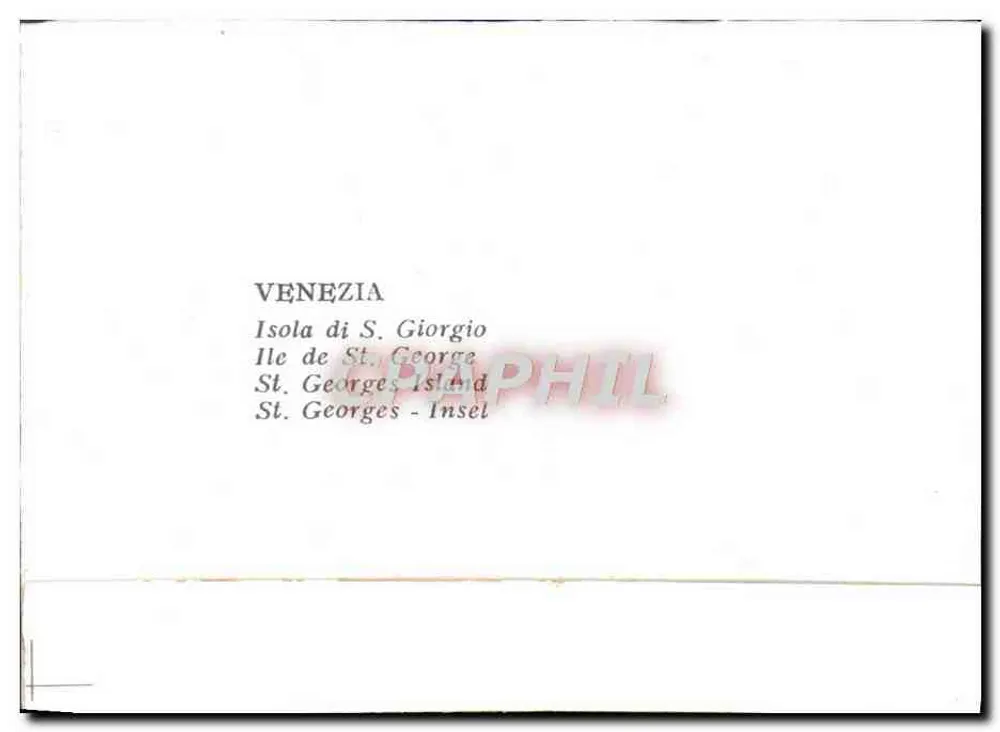 Veneza — Ilha de São Jorge — editor desconhecido, número de série não visível - Verso