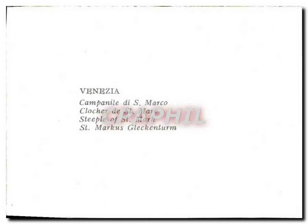 Campanile de São Marcos — Veneza — editor desconhecido, número de série não visível - Verso
