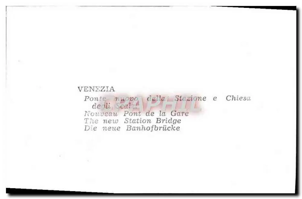 Venedig — Ponte nuovo della Stazione und Kirche der Scalzi — unbekannter Verlag - Rückseite