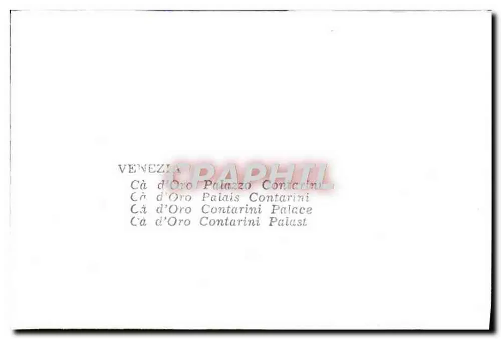 Vêneto — Palazzo Contarini (Cà d'Oro) — editor desconhecido, número de série não visível - Verso