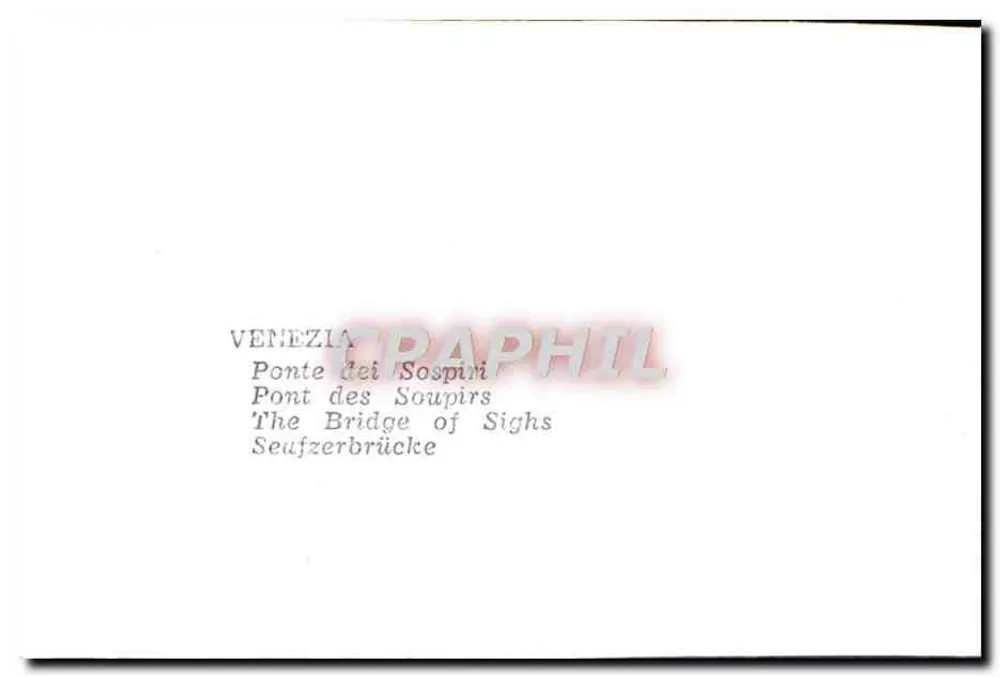 Veneza — Ponte dei Sospiri — editor desconhecido, número de série não visível - Verso