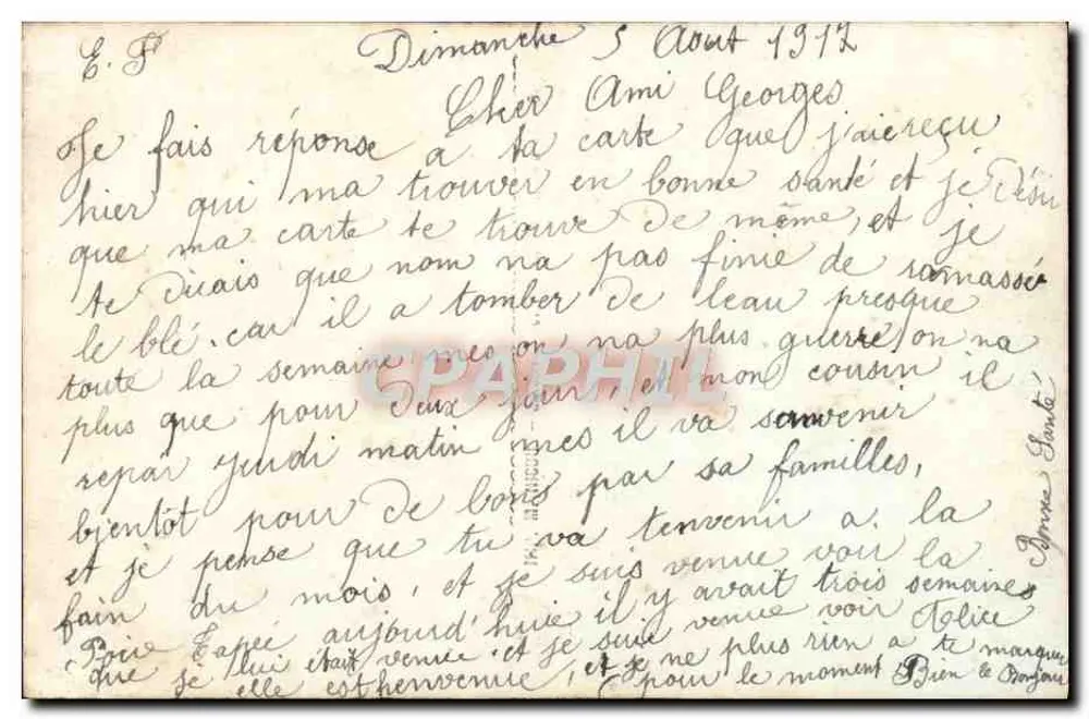 Violettes — vue de village avec église — Mug, n° 825 - Verso