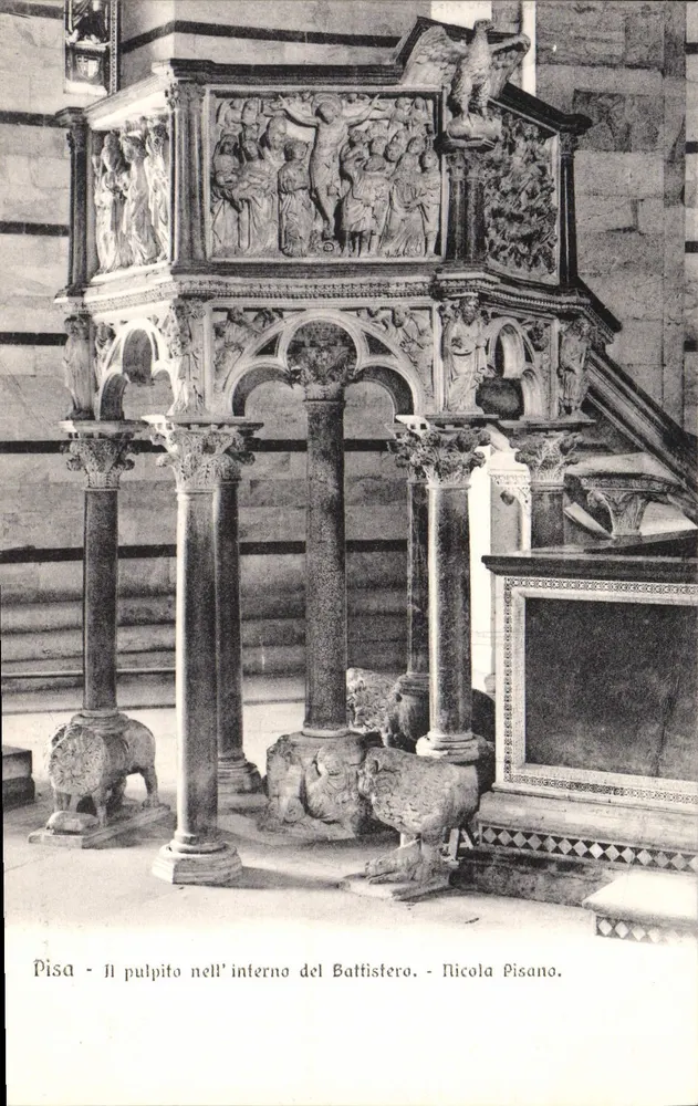 Pisa - Der Altar im Inneren des Baptistertums - Nicola Pisano - Vorderseite