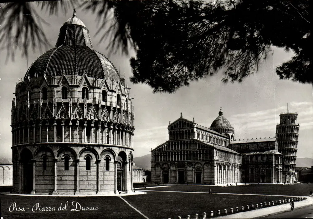 Pisa - Piazza del Duomo — Cathédrale, Baptistère et Tour Pendante, éditeur Ediz. G.S. - Pisa - Vorderseite