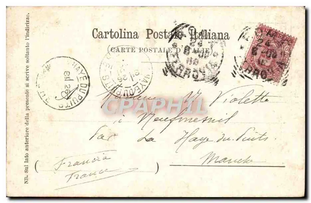 Madonna de Barabino — estátua em Roma — editada por A. Lampredi, Bonu, n° 113 - Verso