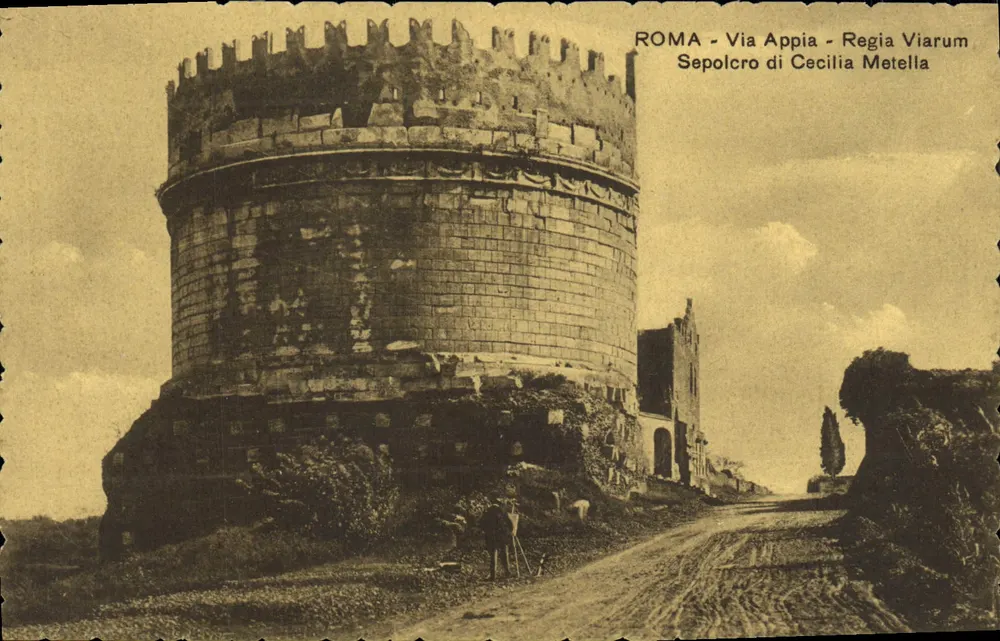 Rom - Via Appia - Regia Viarum Grab von Cecilia Metella - Vorderseite